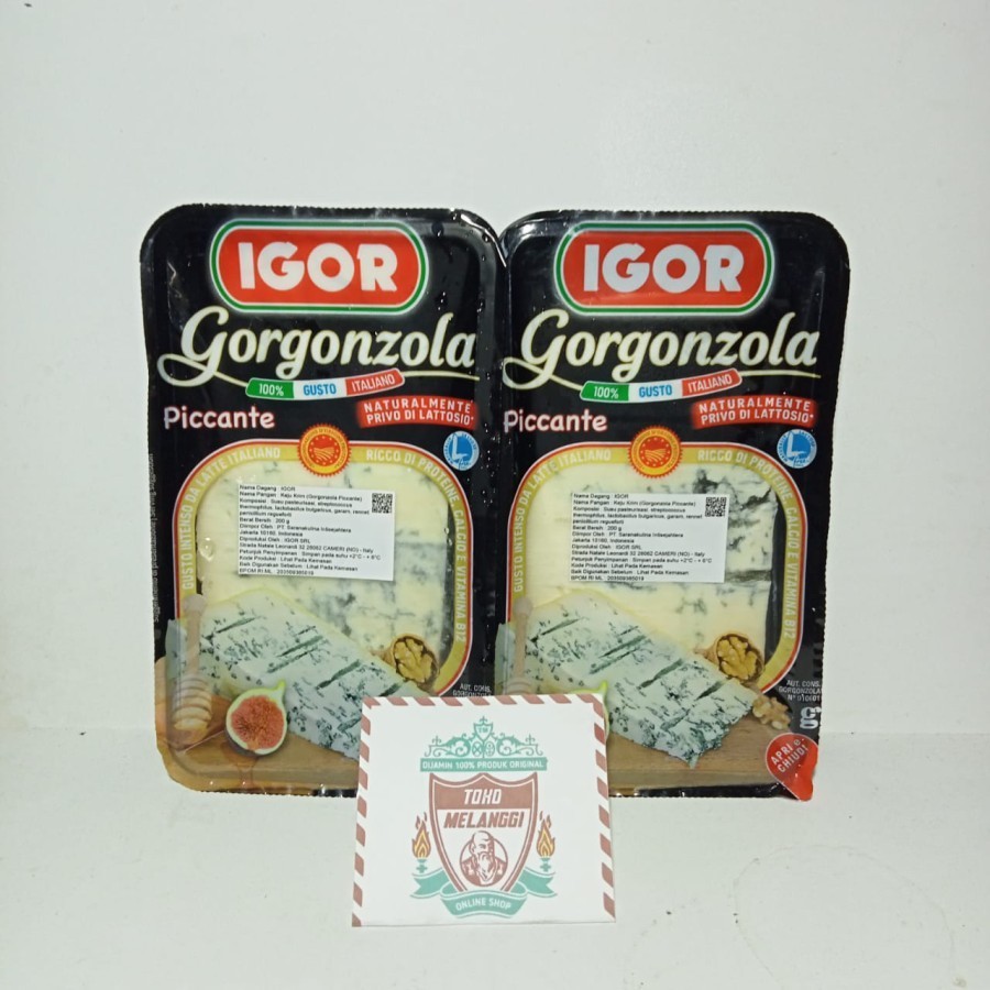 

Keju Igor Gorgonzola Picante 200 gr | Blue Cheese Import Italian DOP