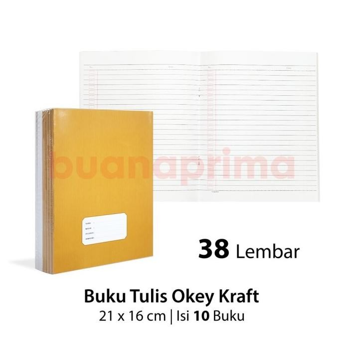

Buku Tulis Okey Kraft 38 58 Lembar isi 10 buku Notebook Sampul Coklat