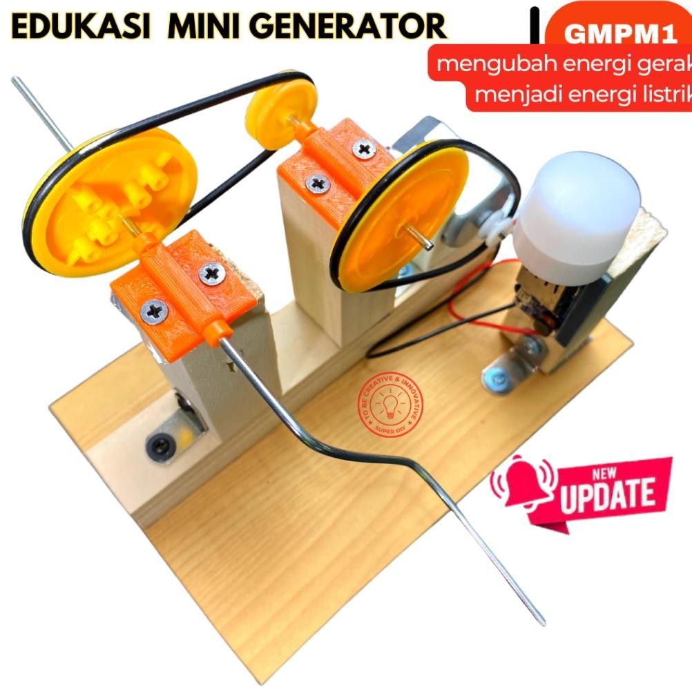 (DISKON) MINI GENERATOR / PERAGA FISIKA / EDUKASI LISTRIK /ALAT PERAGA MENGUBAH ENERGI GERAK MENBJAD