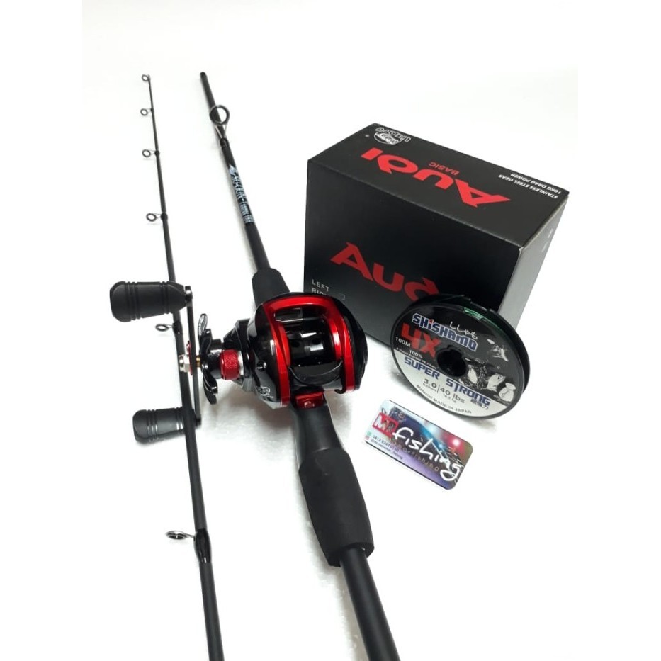 Satu Set Pancing & Joran Bc Baitcasting ( Bonus Pe 100M )