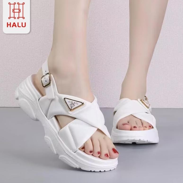 Sandal Tali Wanita Casual Wedges Tinggi Sandal Gunung Wanita Korea Sandal Sepatu Wanita Style Sandal