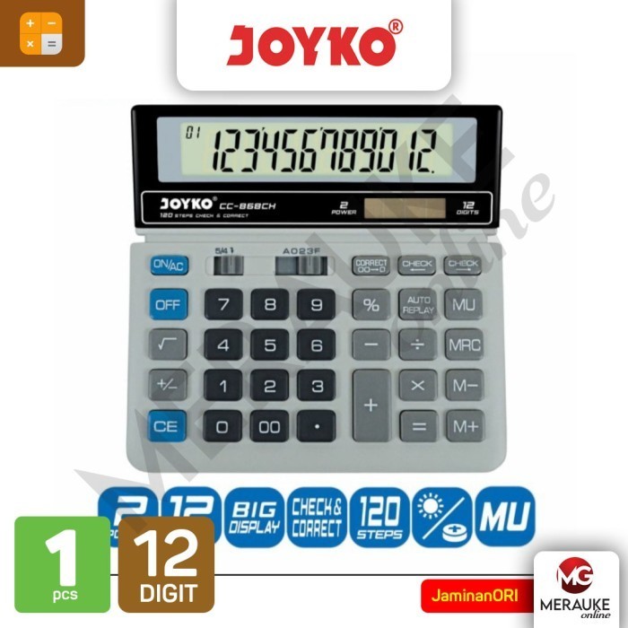 

Ready JOYKO Kalkulator 12 Digits CC-868CH Check & Correct