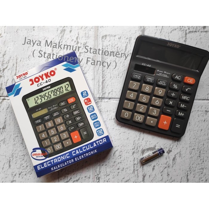 

Ready Kalkulator / Calculator Joyko 12 Digits Check Correct CC-40