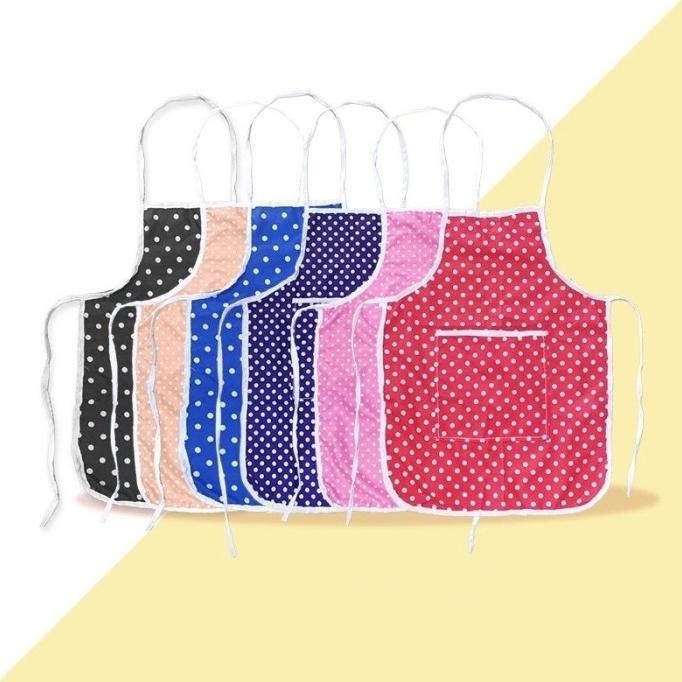 Celemek Anak / Clemek Masak / Celemek Polkadot / Celemek Polos / Apron Anak