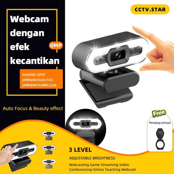 Webcam Laptop Ring Light Webcam 1080p Kamera Laptop Webcam Pc Web Cam