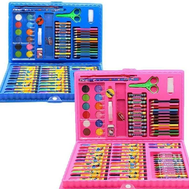 

see-97 Crayon Set Isi 86 Pensil Warna Cat Air KRAYON Alat Lukis Karakter Stationary Color Pencil Berkualitas