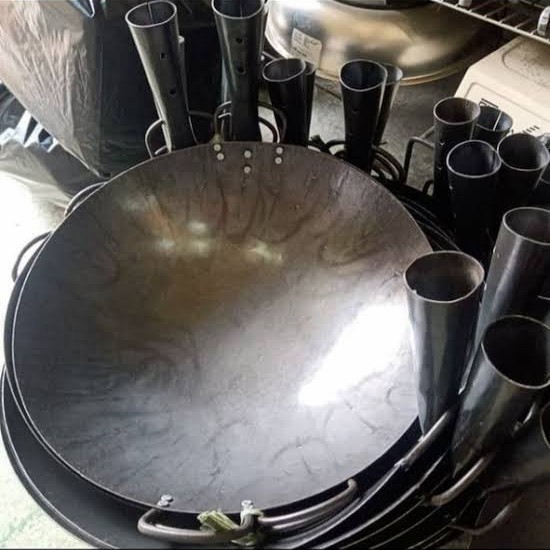 Wajan Baja 48 Cm / Wajan Nasi Goreng / Wajan Gagang / Chinese Wok