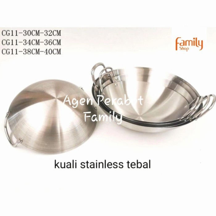 Kuali Wajan Stainless Anti Lengket 30Cm