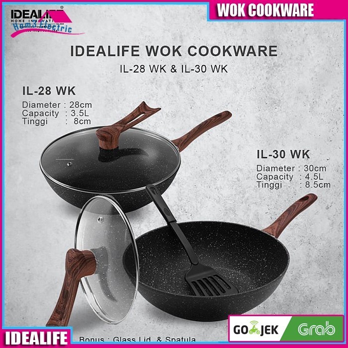 Idealife - Wok Cookware - Panci Wajan Wk