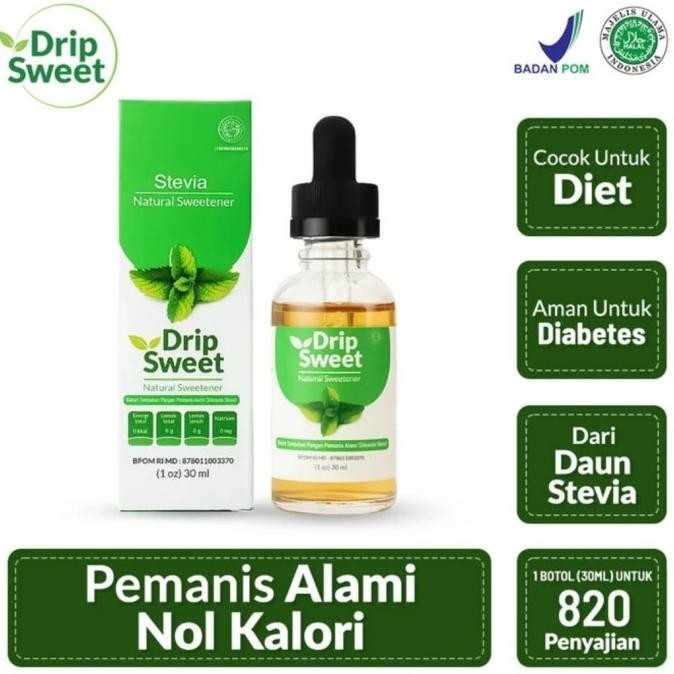 

Stevia Cair Dripsweet 30ml - Pemanis Tanpa Kalori Alami Low Sweetener DS76