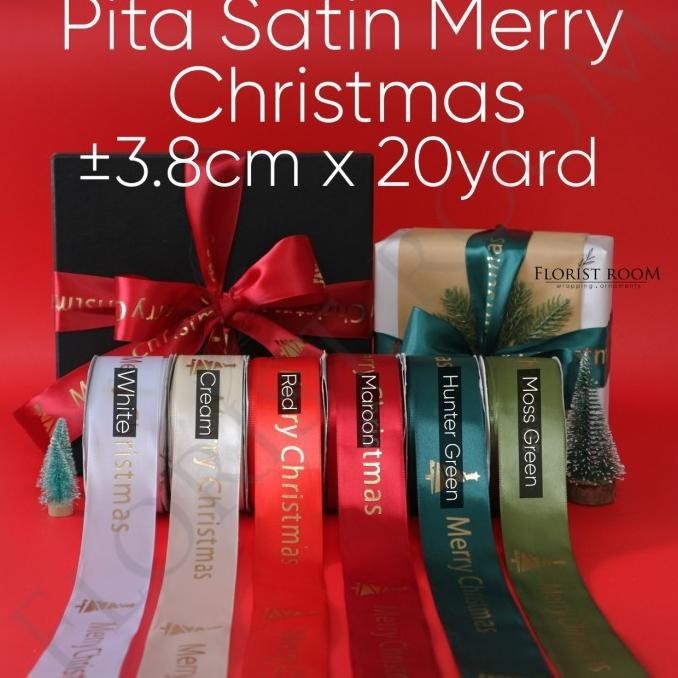 

Pita Satin Merry Christmas 3.8cm x 20yard - Pita Natal