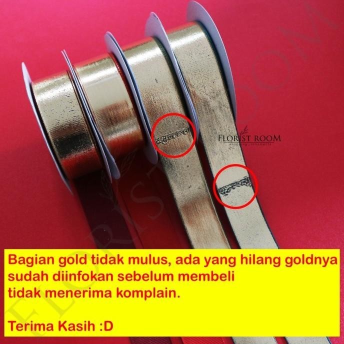 

Pita 15208125 2.5cm x 5yard - Grosgrain + Gold