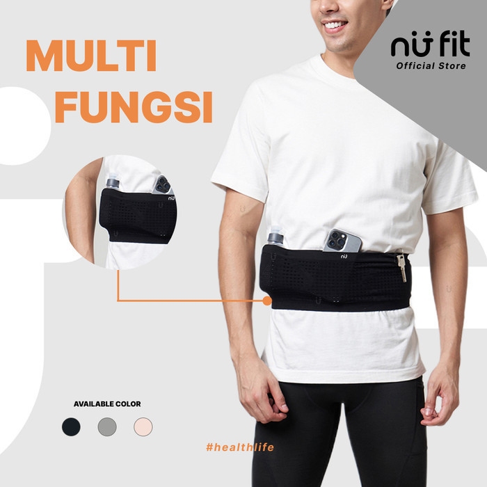 Nu Fit - Running Belt / Tas Pinggang Elastis / Tas Lari Pria Elastis