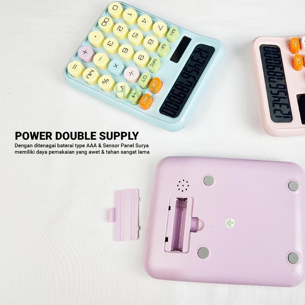 

yl-24 Kalkulator Warna Permen Keyboard / Kalkulator Tenaga Surya 12 Digit - DX-818 Berkualitas