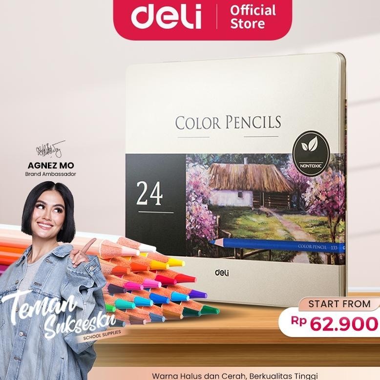 

Ok75 Deli High-grade Oil Pencil Color Pensil Warna Minyak 48/72 Warna 6567 6568 Hemat