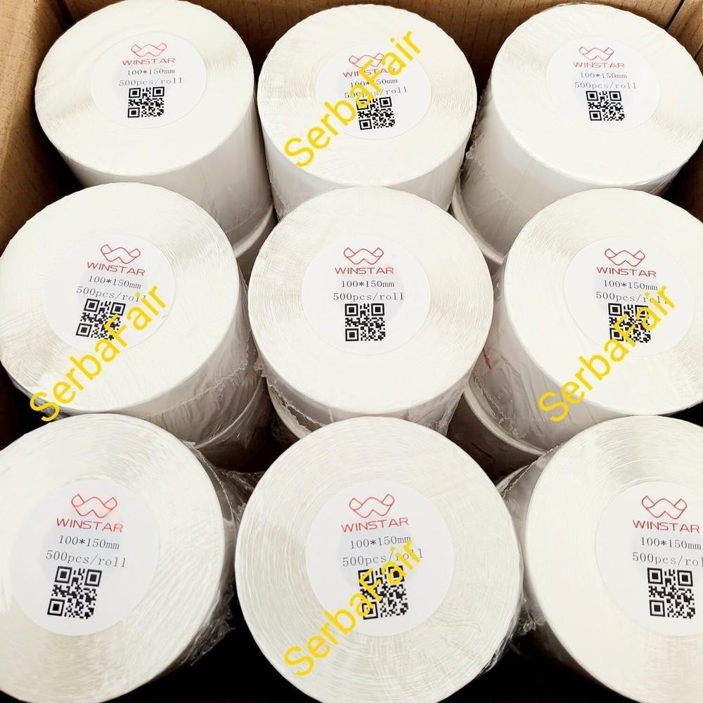

h-4 Label Barcode 100 x 150 Kertas Sticker Thermal Resi 100x150mm WINSTAR ISI 500 PREMIUM SPEC Sale