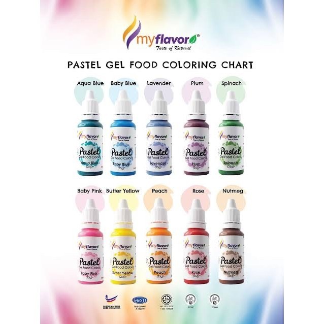 

Terlaris My Flavor Pastel Gel Food Color / Pewarna Makanan Halal SALE