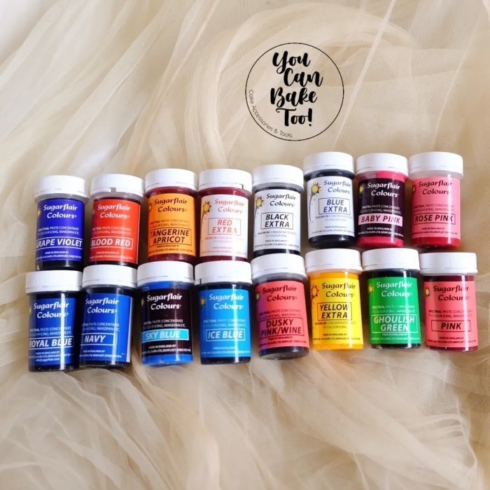 

Terlaris Sugarflair Colours Food Coloring Oil Based EXTRA (4-1) SALE