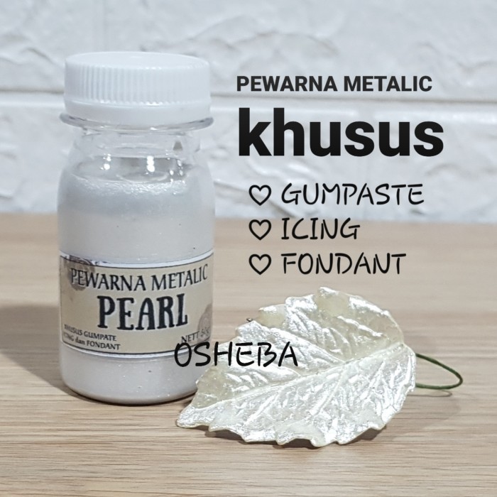 

Terlaris pewarna gumpaste metalic pearl / mutiara 50gr SALE