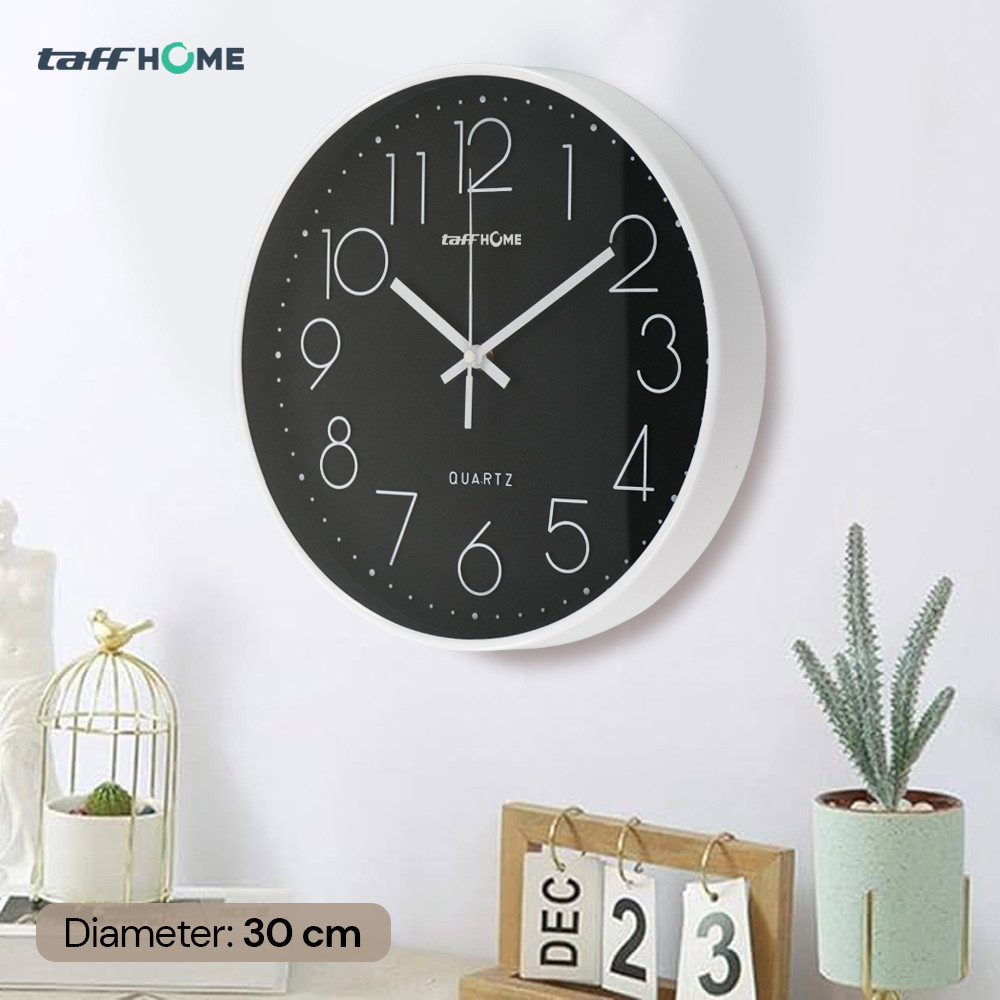 TaffHOME Jam Dinding Bulat 30cm - MS 30/ Jam Dinding Minimalis / Jam Dinding Klasik / Jam Dinding El
