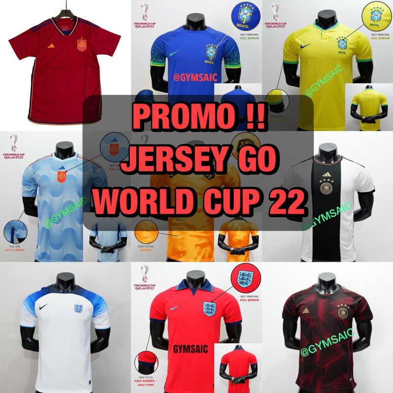 Promo  Jersey Grade Ori Piala Dunia World Cup - Baju Bola Pildun Timnas Negara Go Import Premium