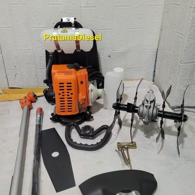 Paket Mesin Potong Rumput 328+Cultivator Bajak Sawah  Ready