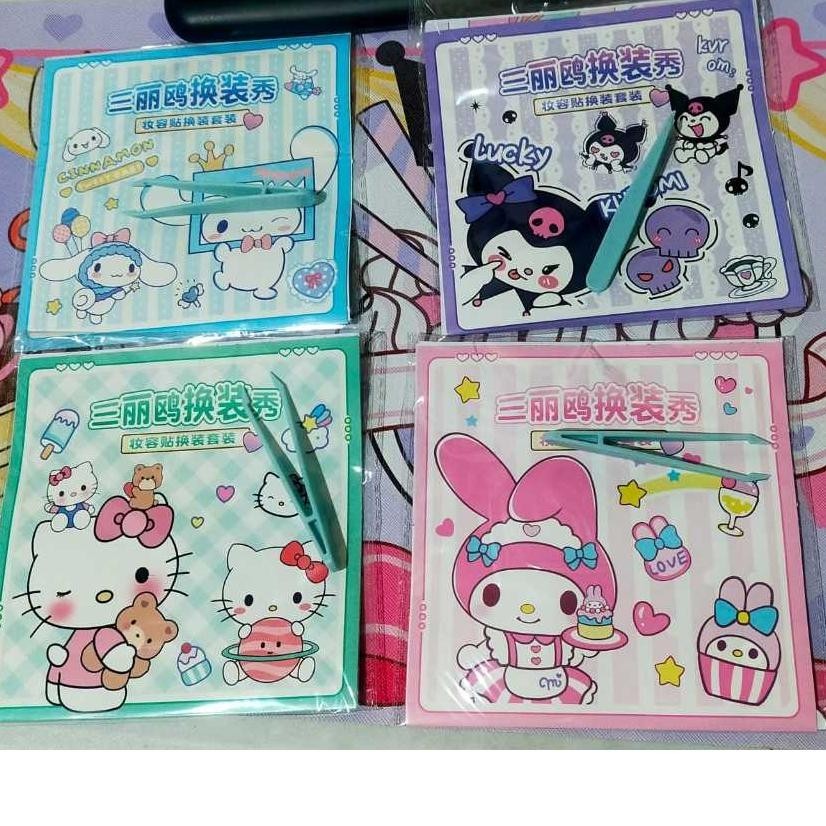 

WER Sticker Hias Wajah Karakter Korea Girl - Sanrio / Sticker ekspresi girl change make up - Kuromi - Melody - Helokitty stiker hias wajah girl sanrio card mix Stiker Main Anak Makeup Book Hias Wajah Cantik / stiker ubah wajah stiker Princess dress up