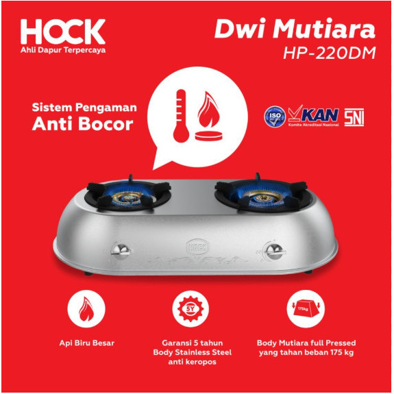 HOCK HP-220DM DWI MUTIARA KOMPOR GAS 2 TUNGKU - ORIGINAL