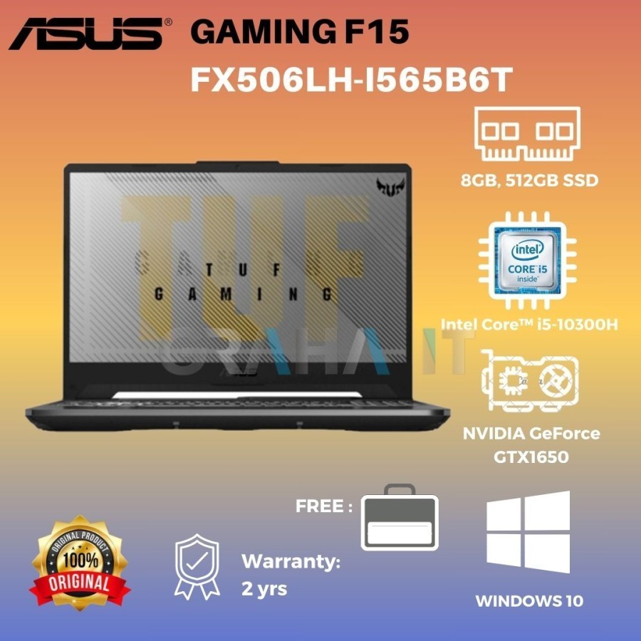 ASUS TUF GAMING F15 FX506LH-I565B6T/i5-10300H/8GB/512GB/GTX1650/W10