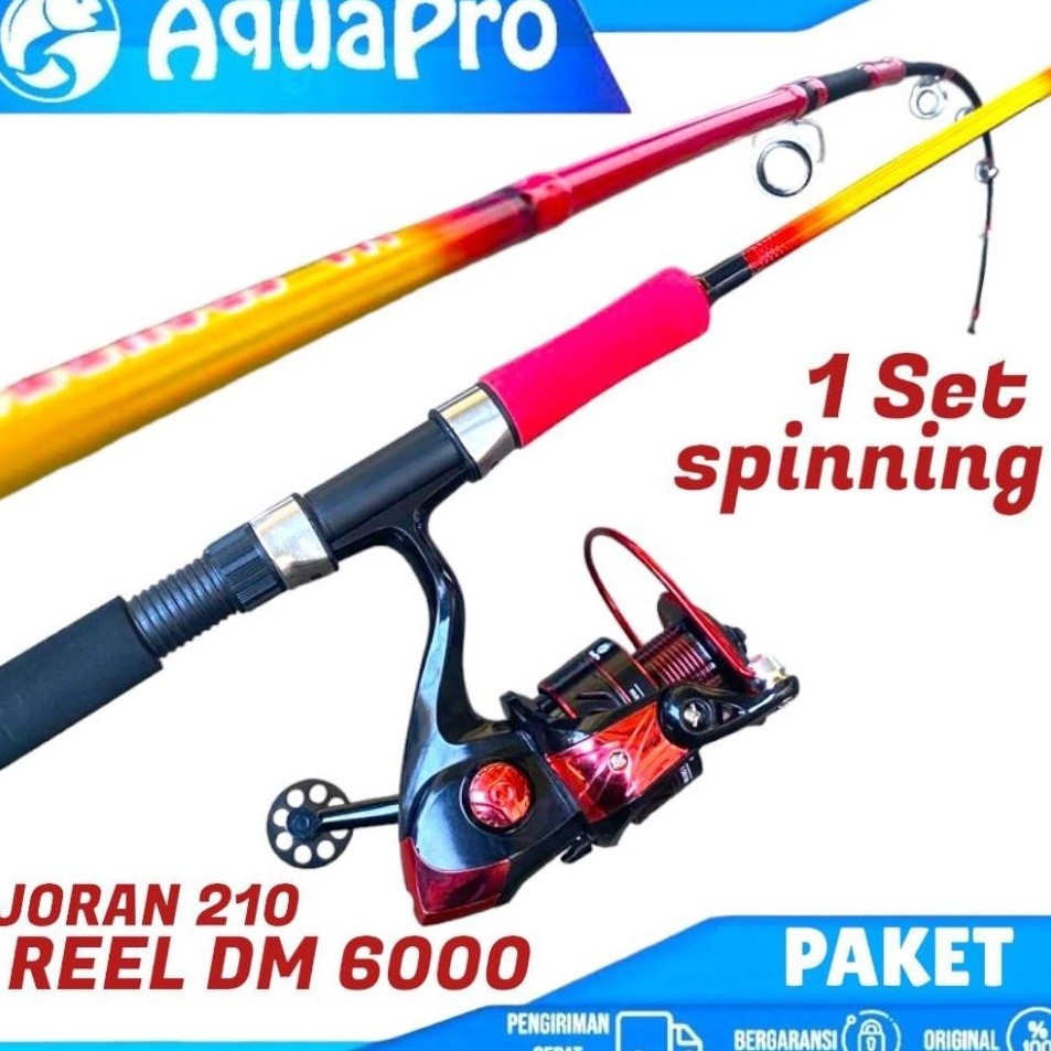 Big Seller 1 Set Paket Combo Joran Pancing Aquapro Max Drag 16Kg 1521 Cm Lengkap Reel Pancing