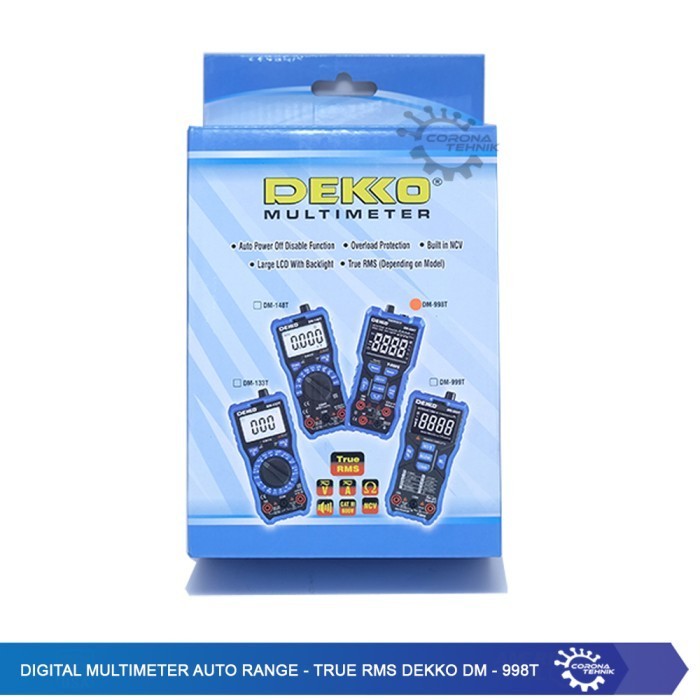 Digital Multimeter Auto Range - True Rms - Dekko Dm-998T