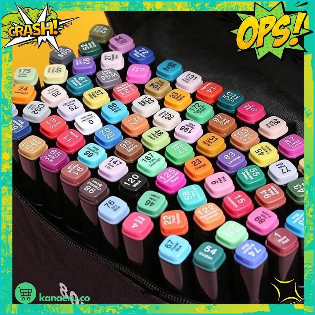 

(Dyi) Stabilo Spidol Warna Sketsa Umum Dua Sisi Kepala Tulis Luas Dan Halus Double Headed General Touch Marker Pen Animation Set Markers Dual Side Fine Art Brush Twin Market Set 24Pcs, 48Pcs, 80Pcs All In One Multi Color Pena Pensil