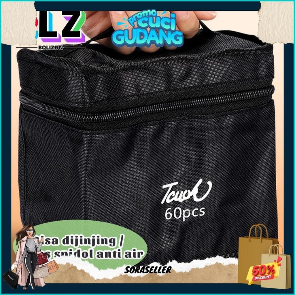 

(Dyi) Bolizun 2 In 1 Spidol Dan Stabilo Touch Isi 24/36/48/60/80 Warna Dual Side Fine Art Brush Pen Sketsa