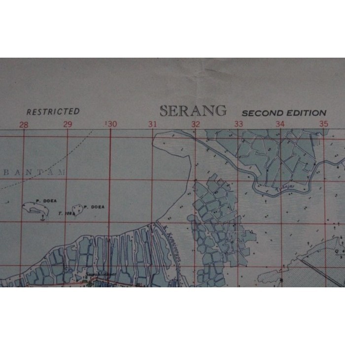 Ars Peta Antik Indonesia Ex Perang Dunia Kedua Asli Cetakan Us.Army 1942