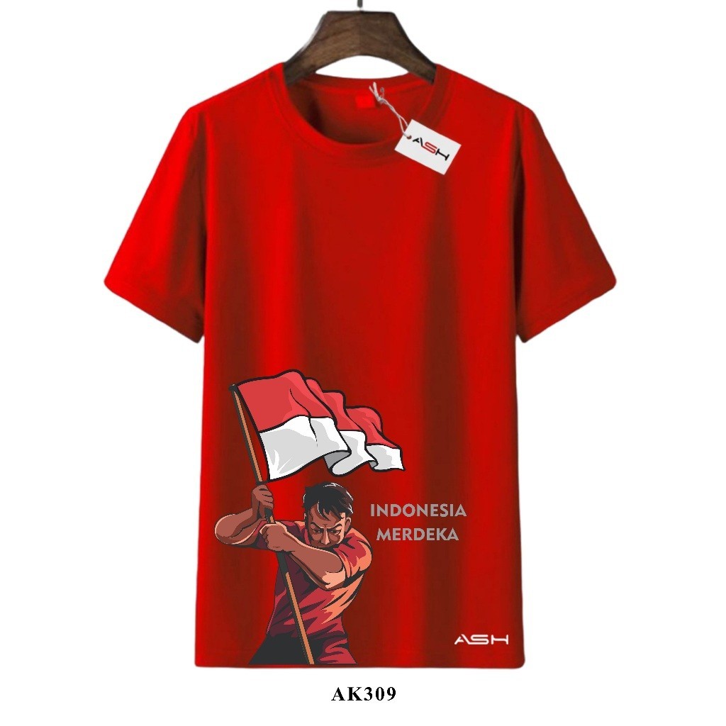 Kaos Merah Putih Hut Ri Hari Merdeka Senam Jalan Sehat  Kaos Kemerdekaan Indonesia 17 Agustus Pria W