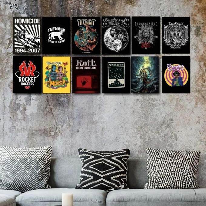 populer] poster kayu / hiasan dinding  walldecor band lokal burgerkill seringai