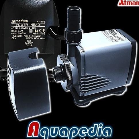 Atman At-105 Pompa Air Aquarium Submersible Water Pump.