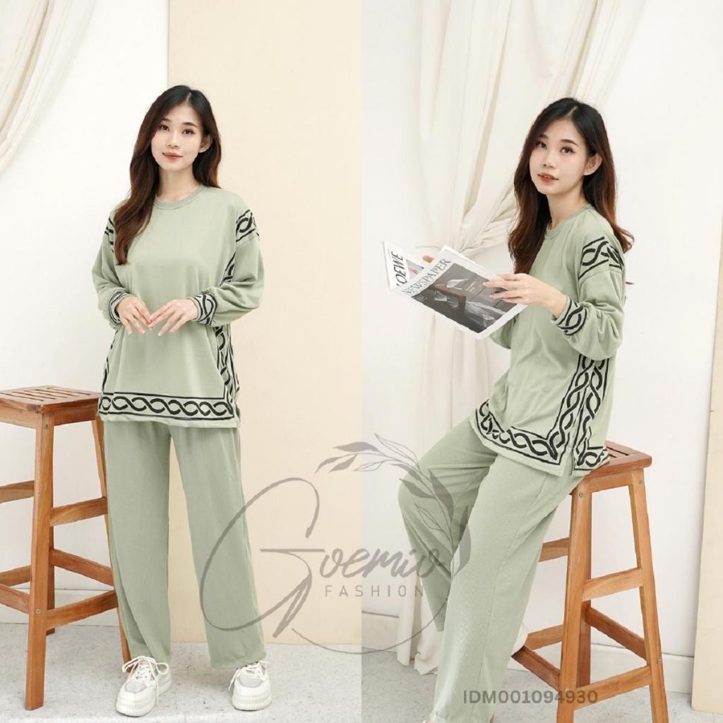 Setelan Secelan Kondangan Set Nyamandipakai Cewek Fashionwanita Tunik Oneset Baju Celana Bajucewek  