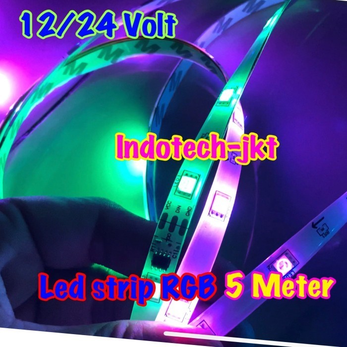 Led Strip 12 Dan 24 Volt 5 Meter Led 5050 Nyala Rgb Running Gratis Ongkir