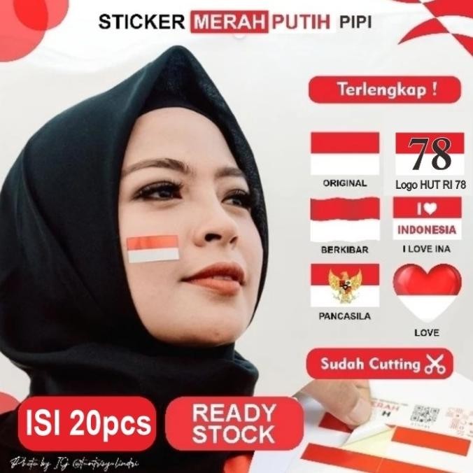 

Ready stock] sticker pipi merah putih