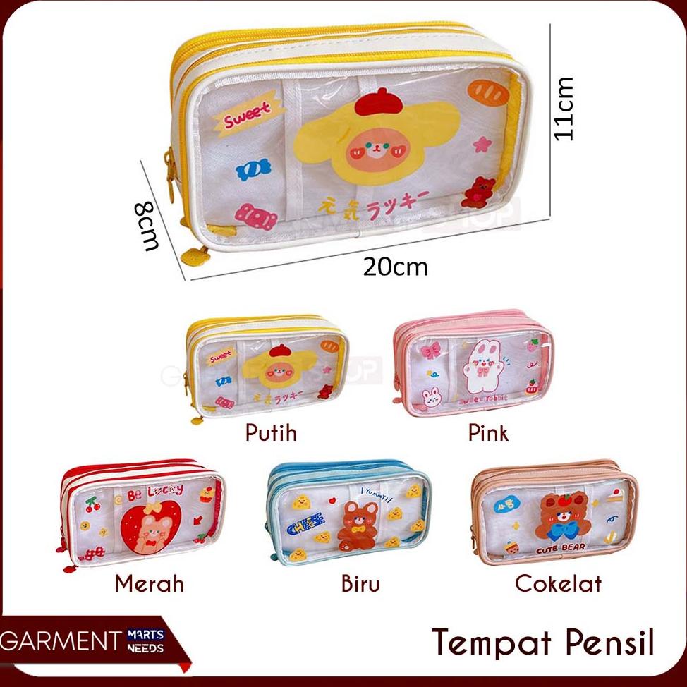 

Tempat Pensil Lucu Anak Transparan Kotak Pencil Dompet Besar Karakter Motif Pouch Stationary Resleting Serbaguna DISKON BESAR