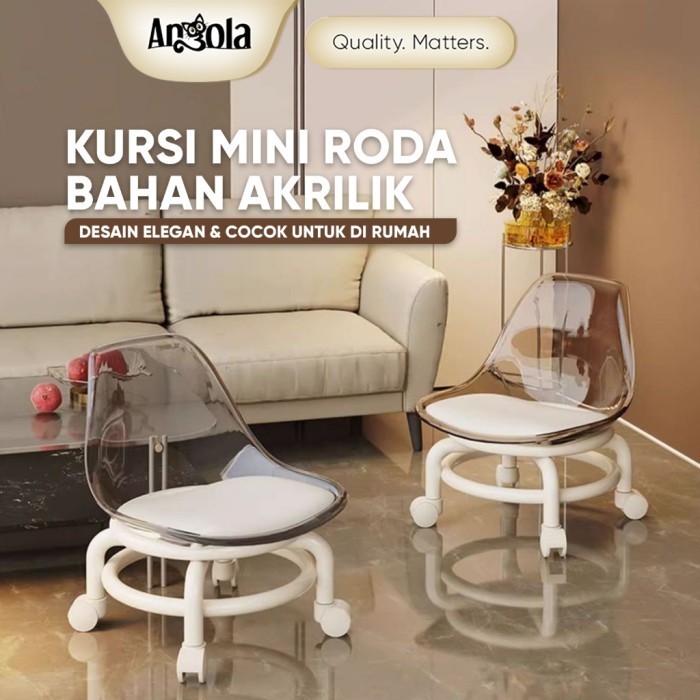 Angola Kursi Plastik Sandaran L43 Kursi Roda Kecil / Kursi Belajar Anak Rolling Stool