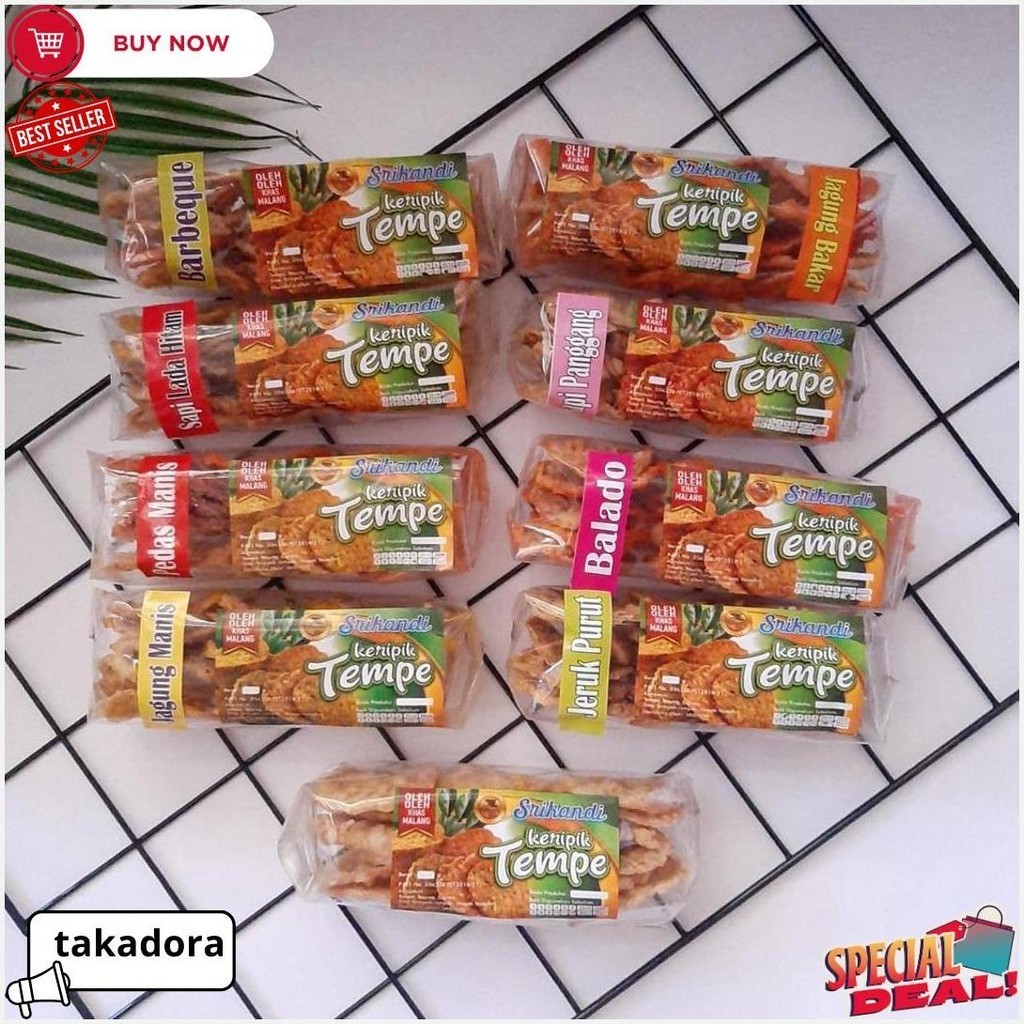 

[Oleh-Oleh Khas Malang] Paket Keripik Tempe Isi 12 Bungkus Free Kardus Gratis Ongkir