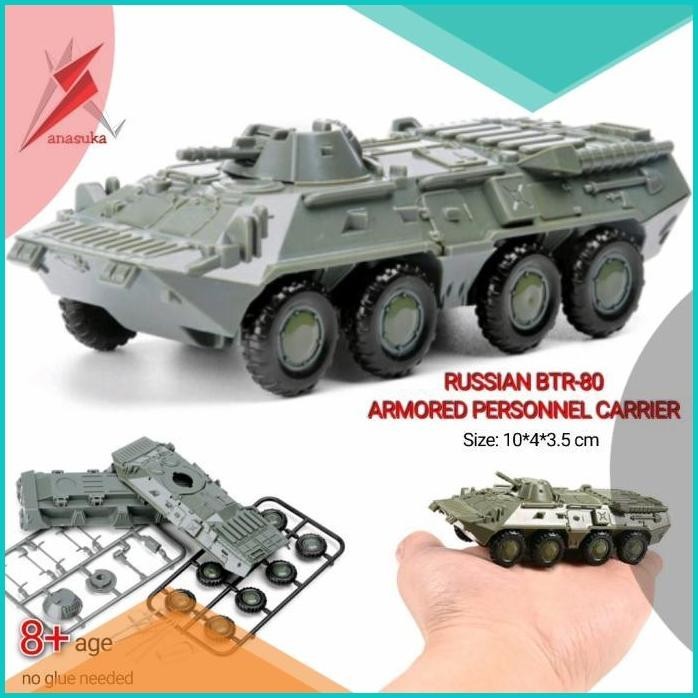 Model kit Tank Pengangkut Pasukan BTR-80 Rusia1 8JVLZ4 sparepart