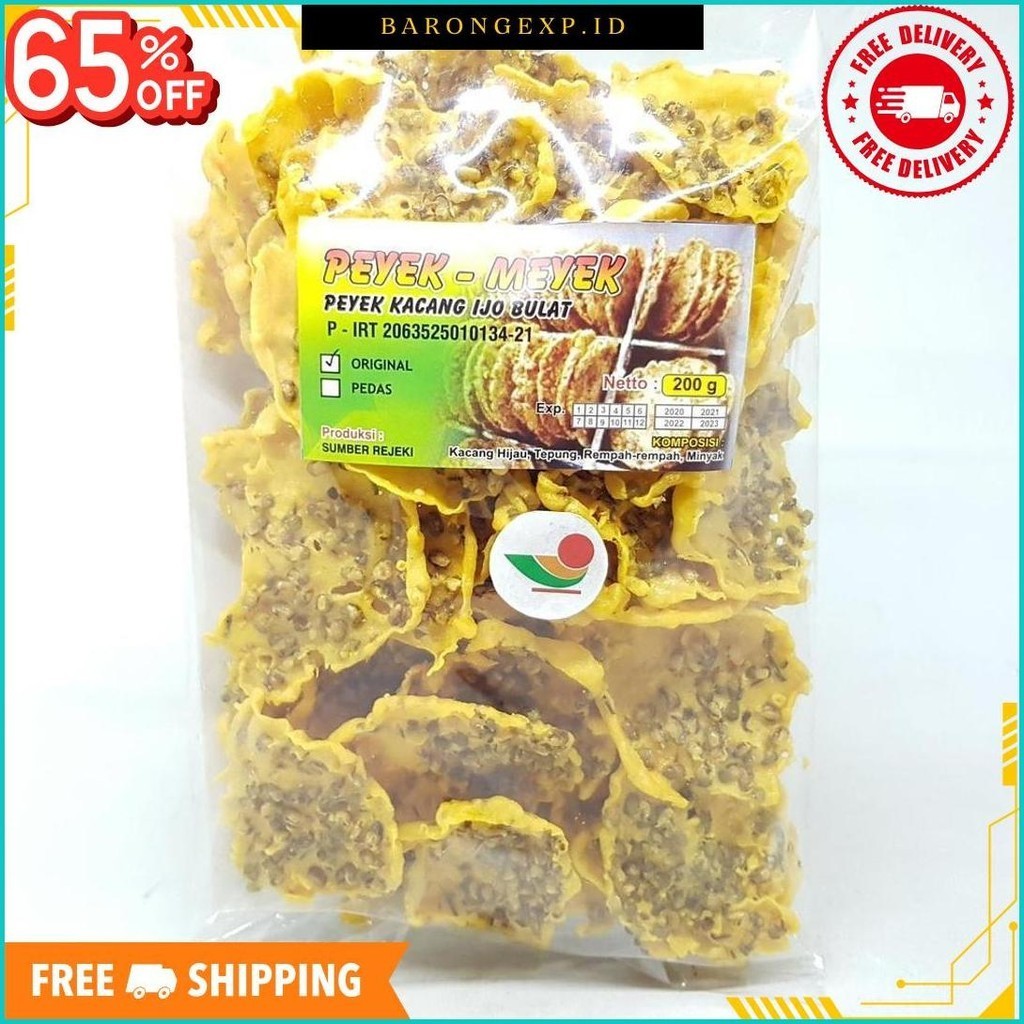 

Peyek Meyek Peyek Kacang Ijo Bulat Original 200G | Garing Enak Murah Termurah Kripik Hijau Crispy Cod