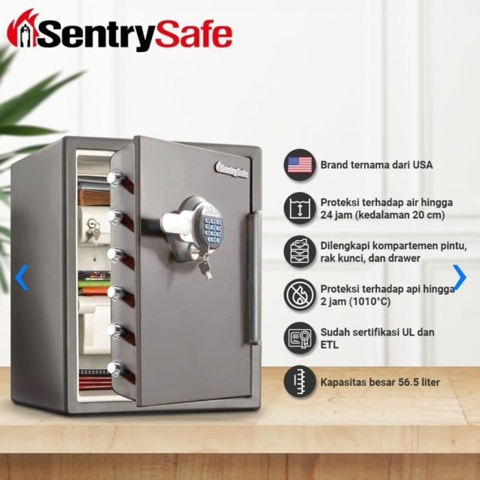 Sentry Safe Brankas Tahan Api & Air STW205GYC Original