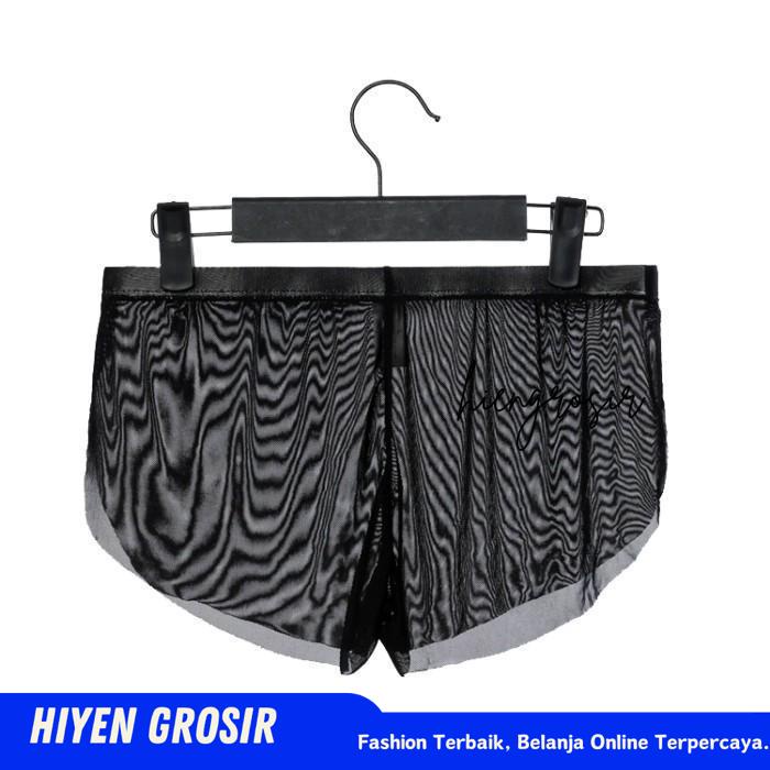 TRANSPARENT MEN BOXER PRIA CELANA BOXER TRANSPARAN BLACK     HIYEN GROSIR MENGAGUMKAN 