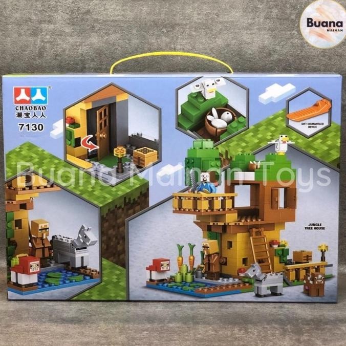 Bricks Chaobao My World Tree House 7130 Edukasi Anak Brick Minecraft