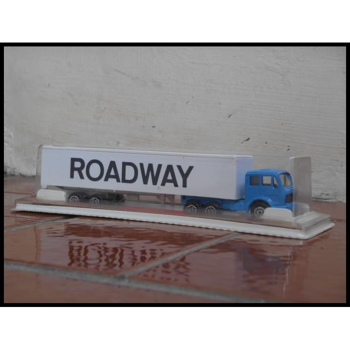 BEST DEAL MAJORETTE 1:100 TRUCK MERCEDES ROADWAY CONTAINER TRAILER BLUE WHITE 