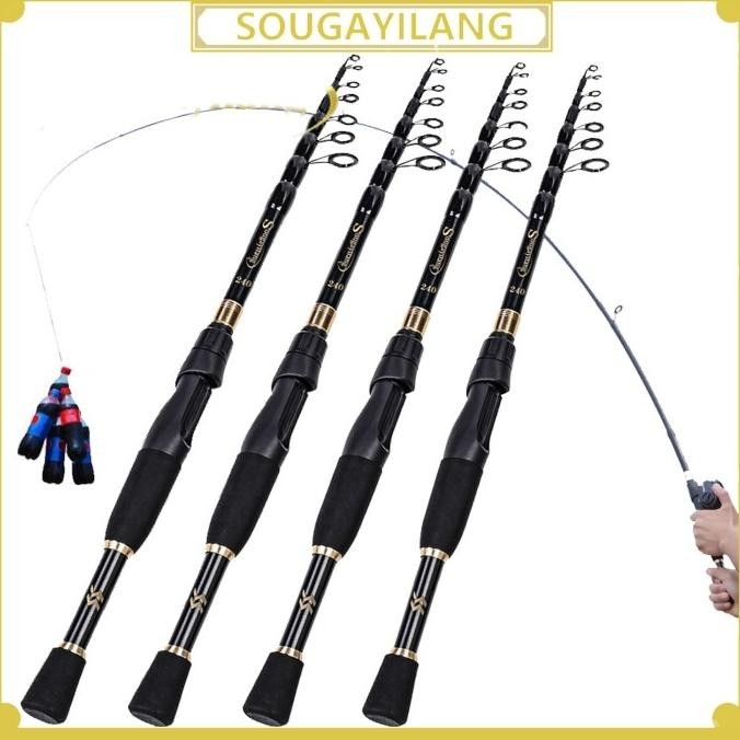 Joran Pancing Telescopic Fishing Rod Ultralight Weight Carbon Fiber